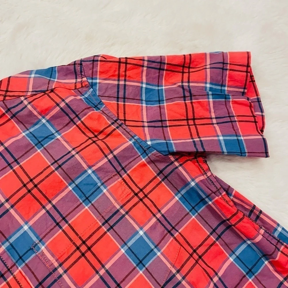Old Navy Boy’s Multicolor Plaid Short Sleeve Button Down Shirt Size M/8